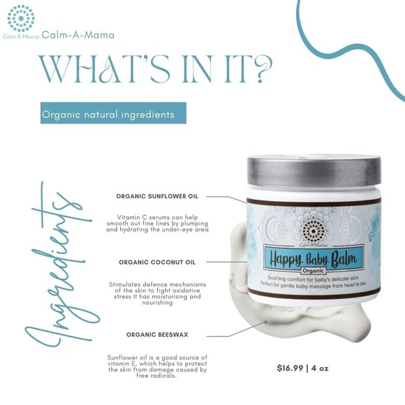Happy Baby Balm Organic Healing & Soothing Baby Rash, Cradle Cap, Eczema & More - Picture 2 of 4